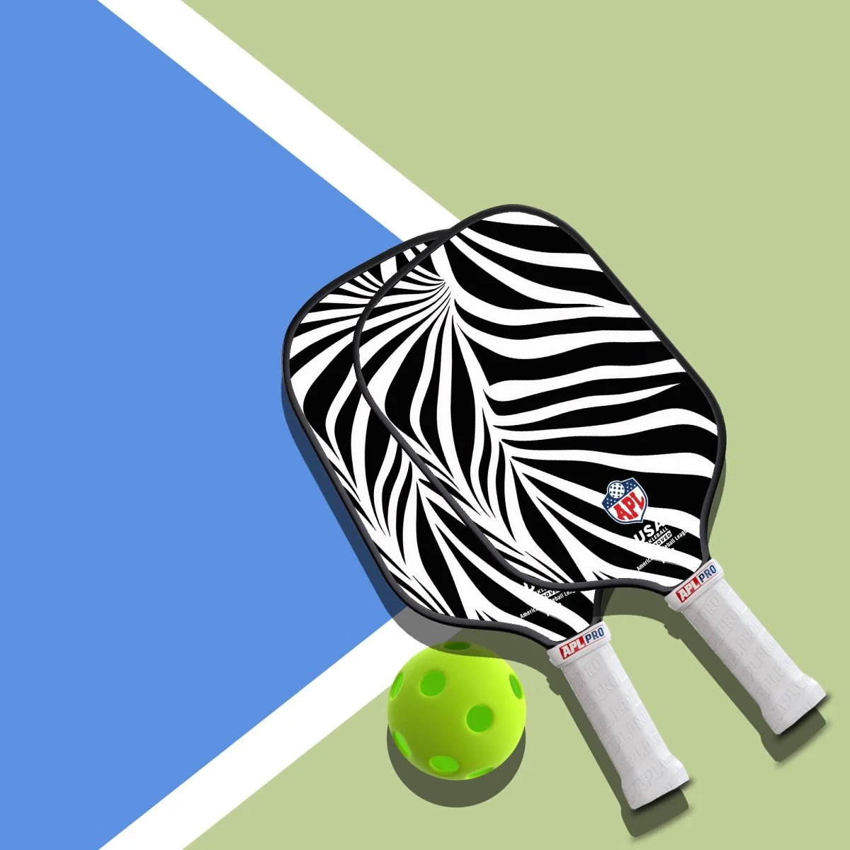 APL - White Black Patterns Pickleball Paddle | 16mm Carbon Fiber | Best Pickleball Paddles | American Pickleball League - Image 13