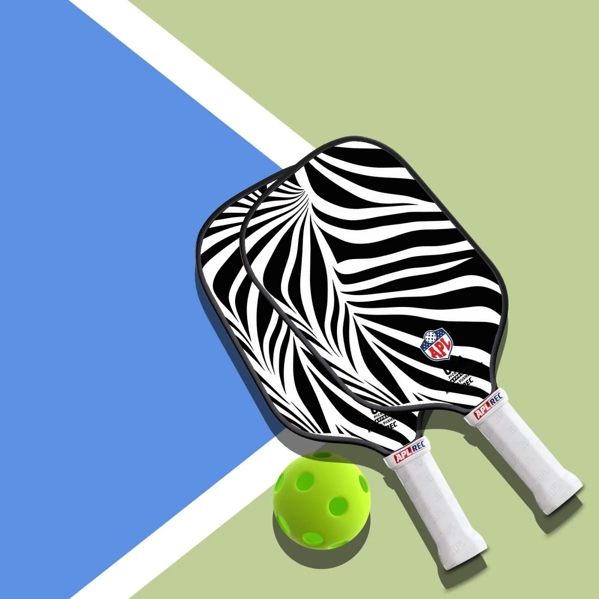 APL - White Black Patterns Pickleball Paddle | 16mm Carbon Fiber | Best Pickleball Paddles | American Pickleball League - Image 4