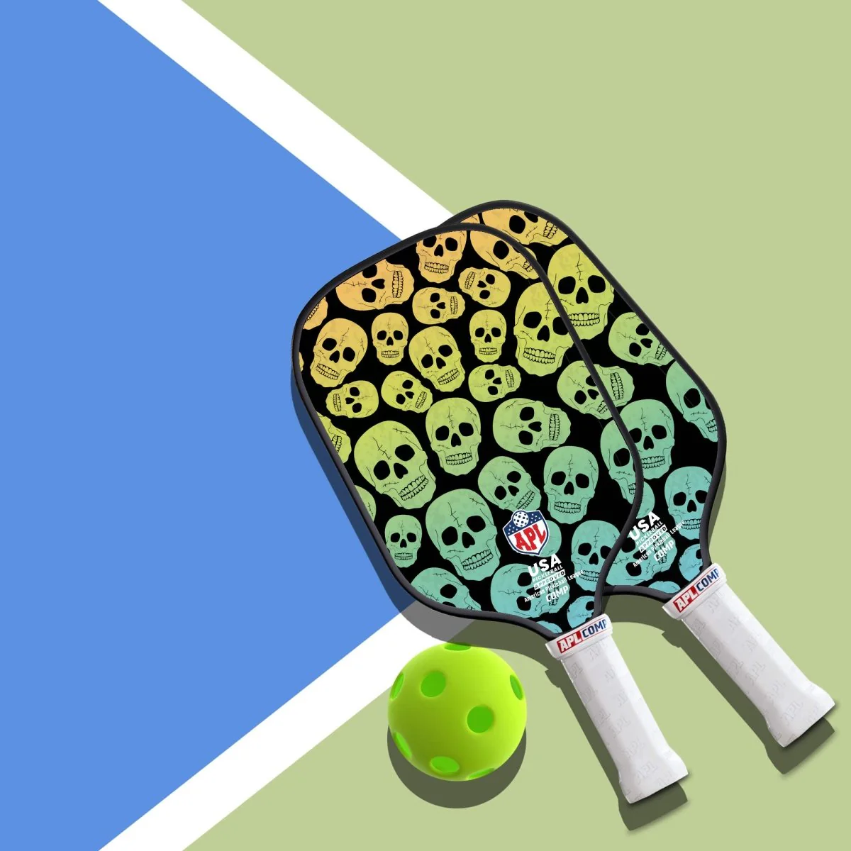 APL - Skulls Pickleball Paddle | 16mm Carbon Fiber | Best Pickleball Paddles | American Pickleball League - Image 8