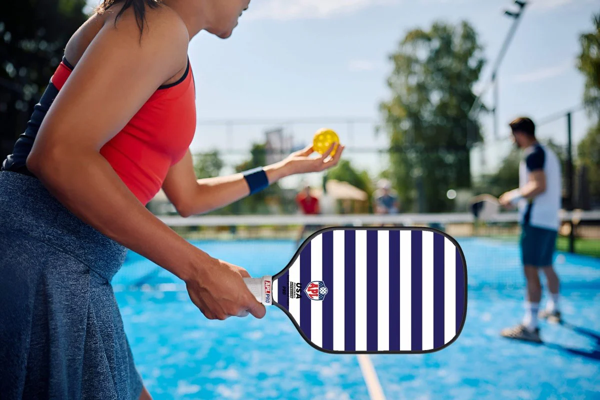 APL - White Blue Lines Pickleball Paddle | 16mm Carbon Fiber | Best Pickleball Paddles | American Pickleball League - Image 11