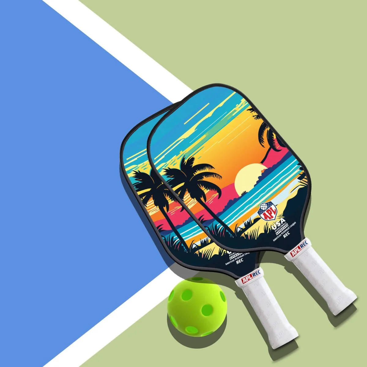 APL - Sunset Pickleball Paddles | 16mm Carbon Fiber | Best Pickleball Paddles | American Pickleball League - Image 4