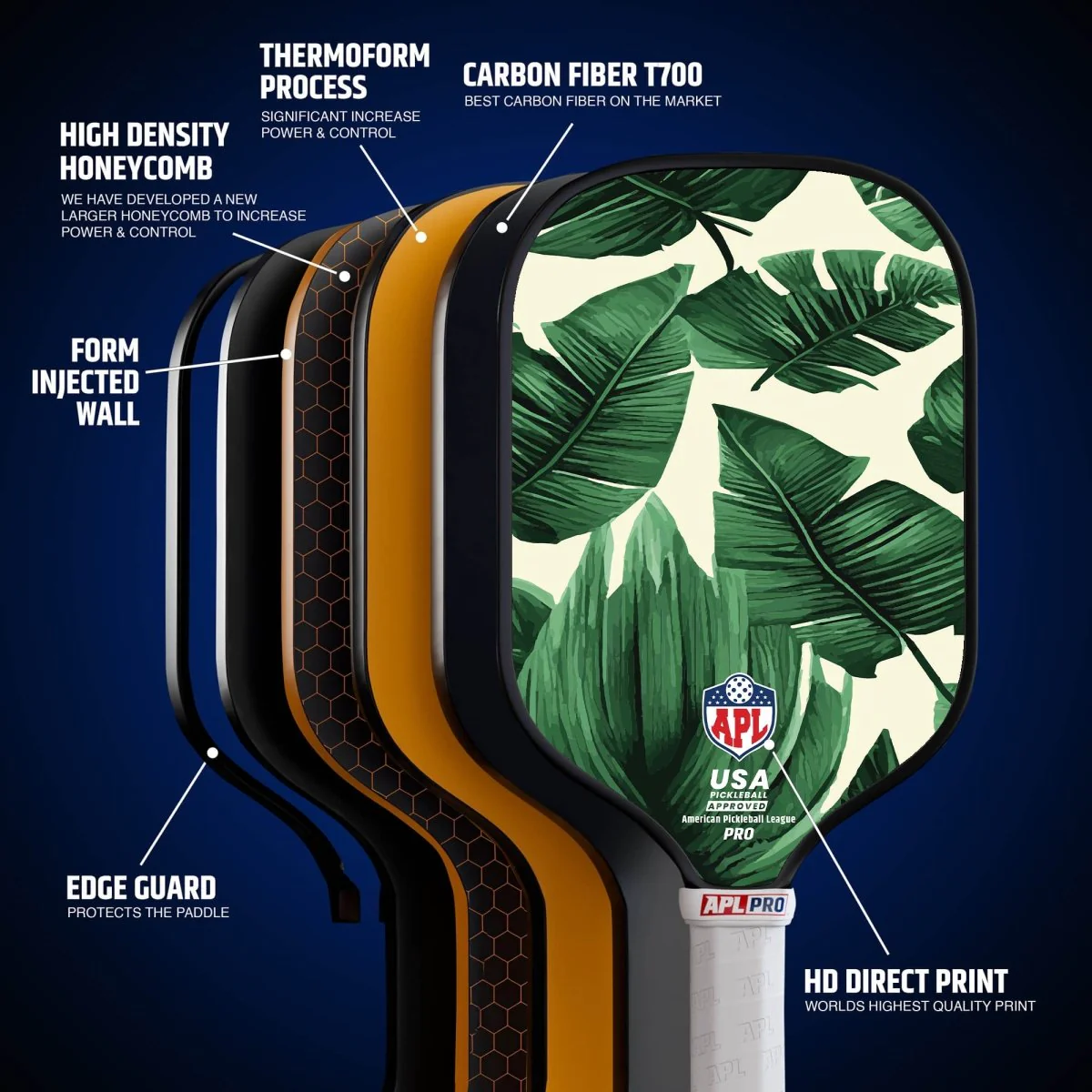 APL - Green Leaves Pickleball Paddle | 16mm Carbon Fiber | Best Pickleball Paddles | American Pickleball Leage - Image 10