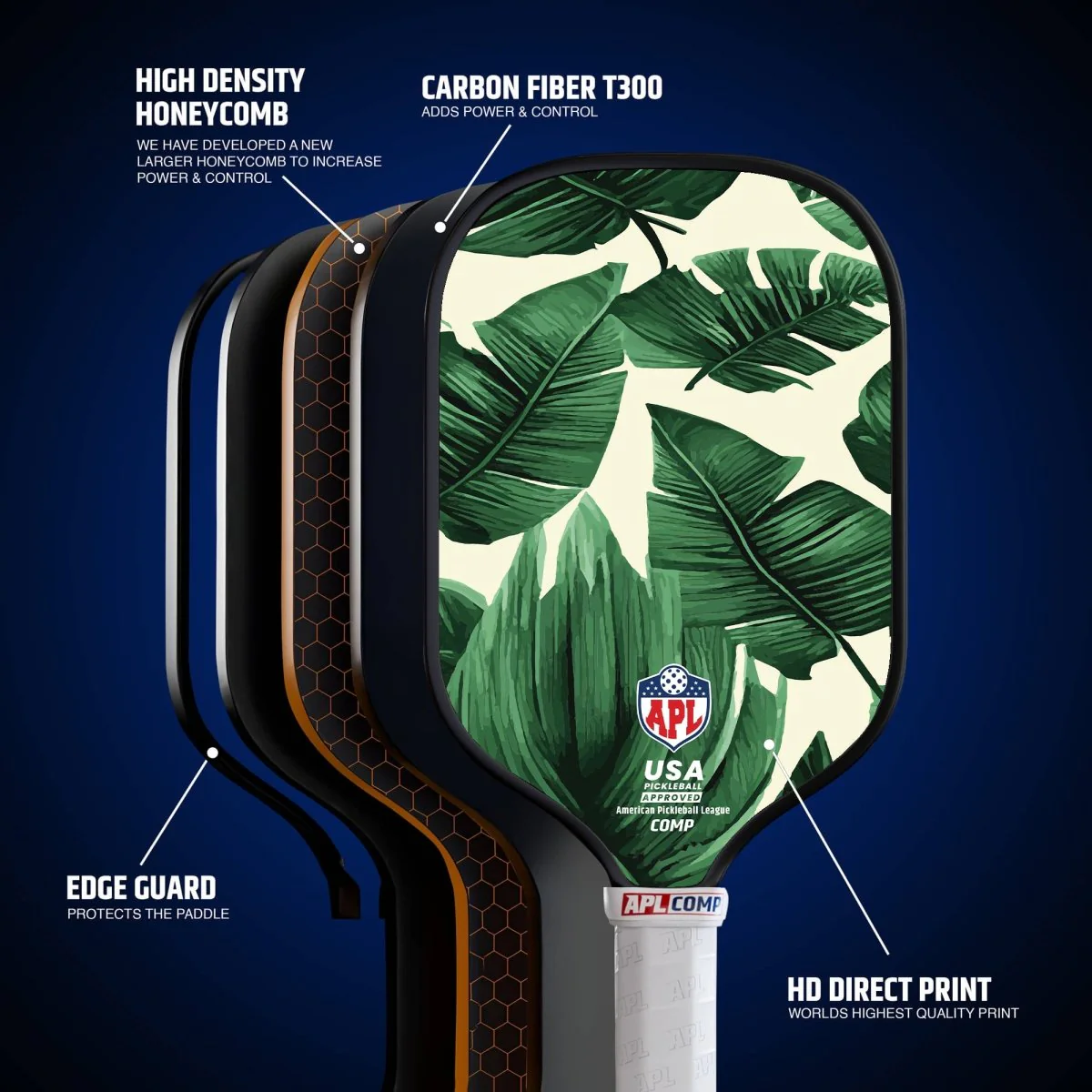 APL - Green Leaves Pickleball Paddle | 16mm Carbon Fiber | Best Pickleball Paddles | American Pickleball Leage - Image 6