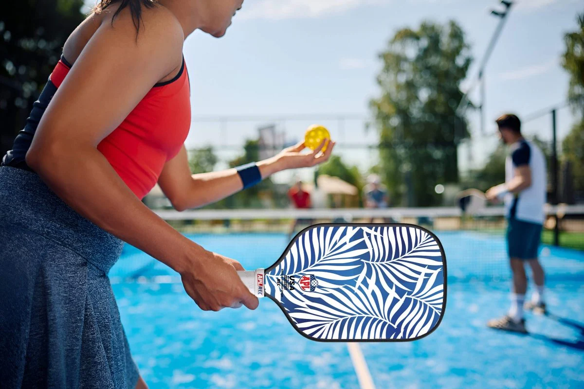 APL - White Leaves Pickleball Paddle | 16mm Carbon Fiber | Best Pickleball Paddles | American Pickleball League - Image 3