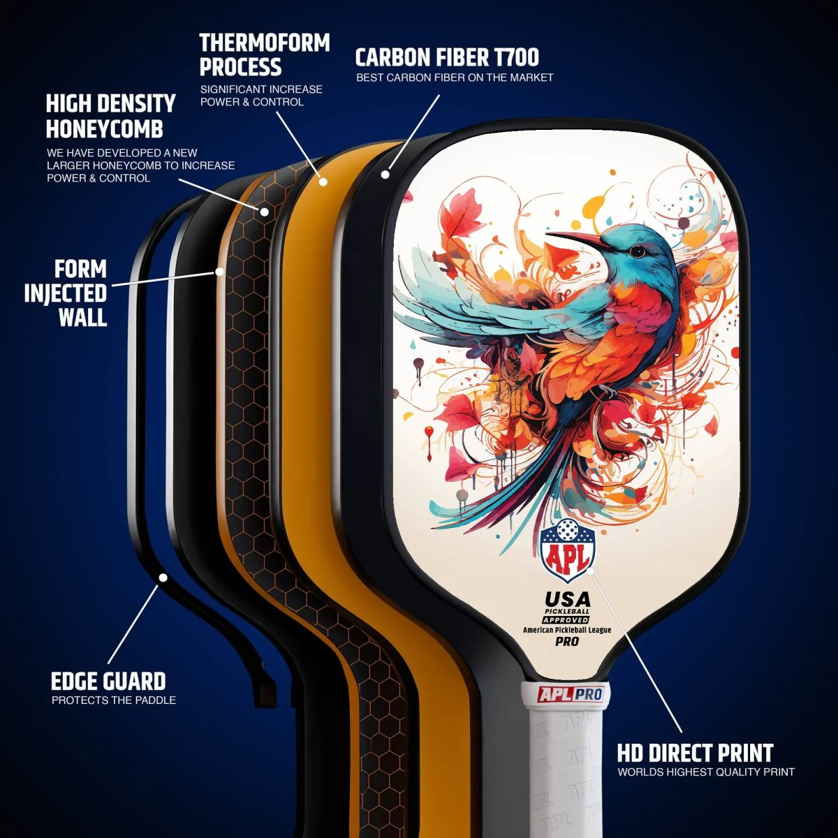 APL - Sparrow | 16mm Carbon Fiber | Best Pickleball Paddles | American Pickleball League - Image 10