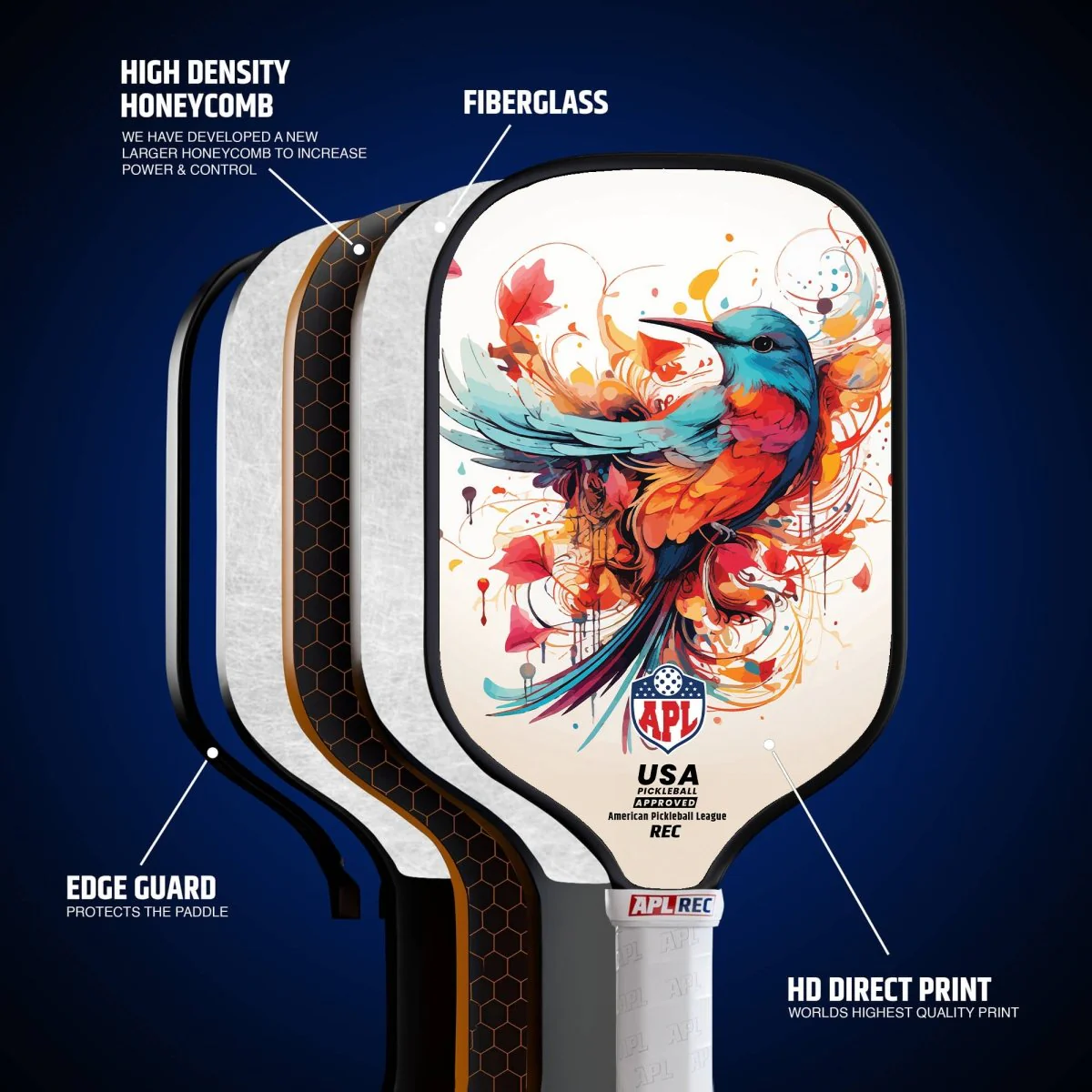 APL - Sparrow | 16mm Carbon Fiber | Best Pickleball Paddles | American Pickleball League - Image 2