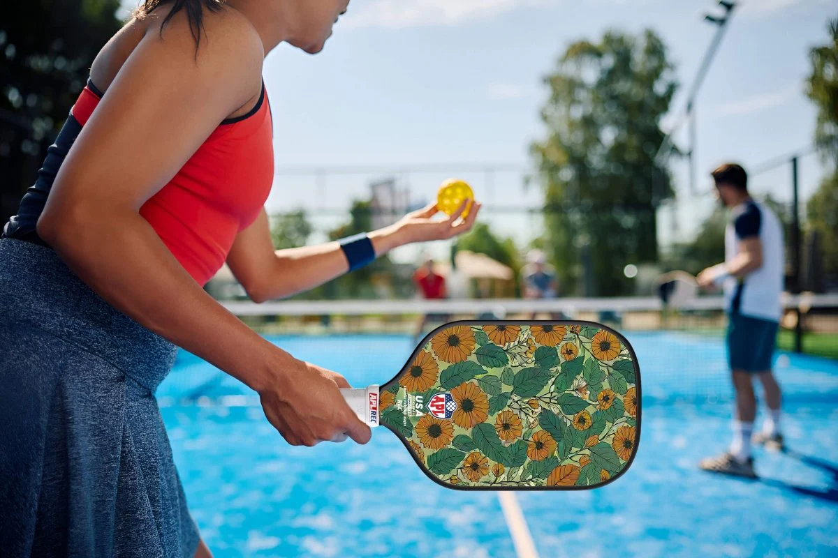APL - Sun Flowers Pickleball Paddle | 16mm Carbon Fiber | Best Pickleball Paddles | American Pickleball League - Image 3