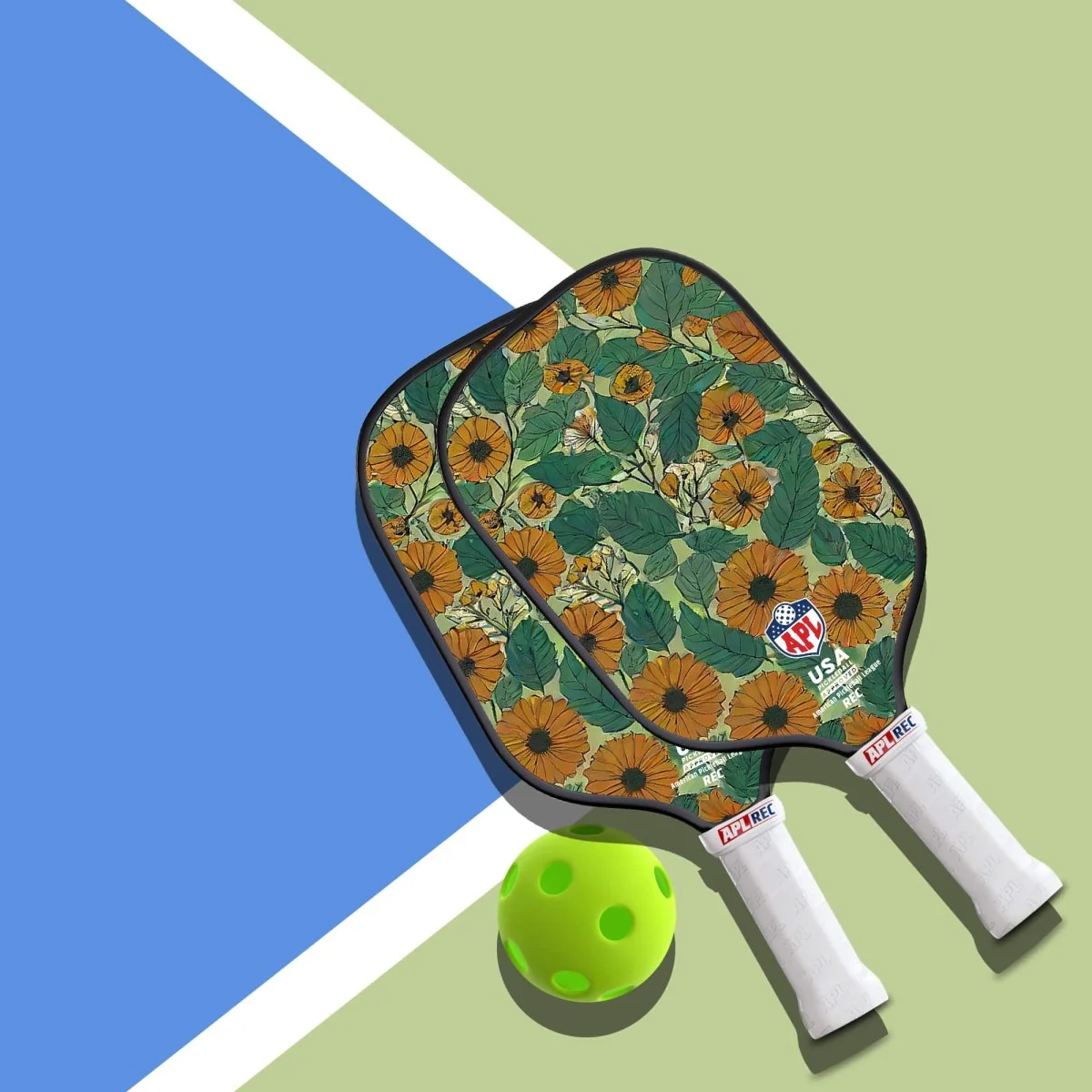 APL - Sun Flowers Pickleball Paddle | 16mm Carbon Fiber | Best Pickleball Paddles | American Pickleball League - Image 4