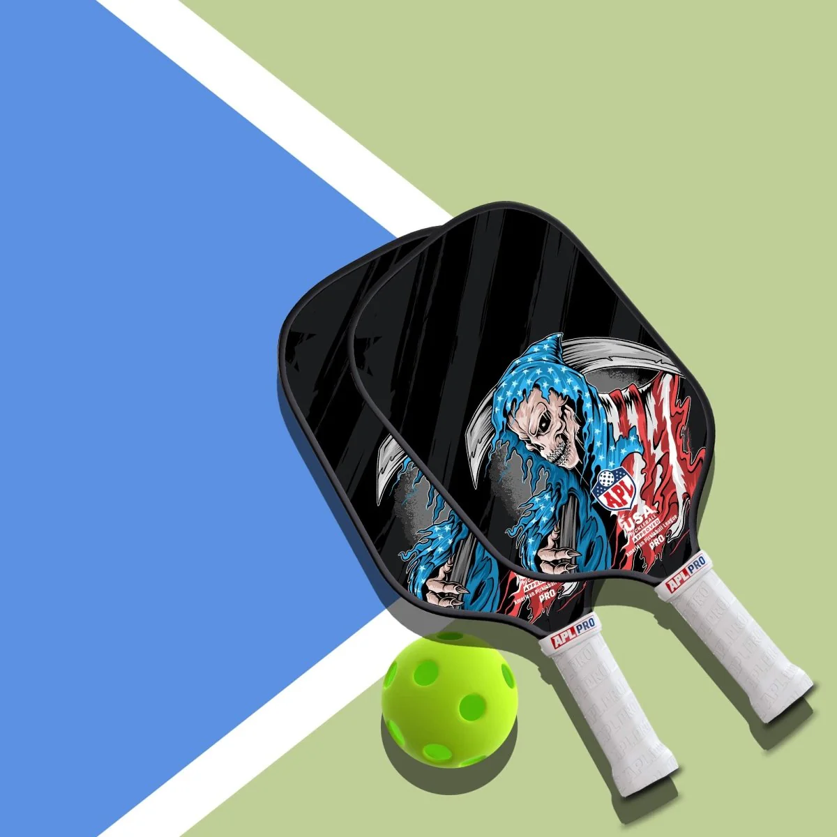 APL - Skull Flag Pickleball Paddle | 16mm Carbon Fiber | Best Pickleball Paddles | American Pickleball League - Image 12