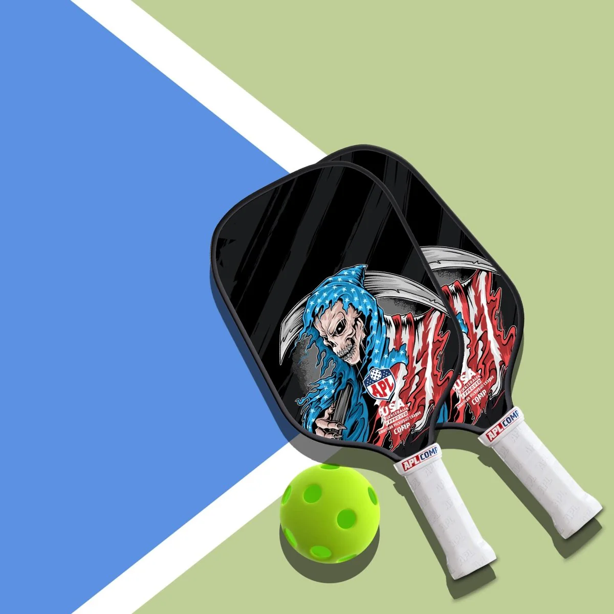 APL - Skull Flag Pickleball Paddle | 16mm Carbon Fiber | Best Pickleball Paddles | American Pickleball League - Image 8
