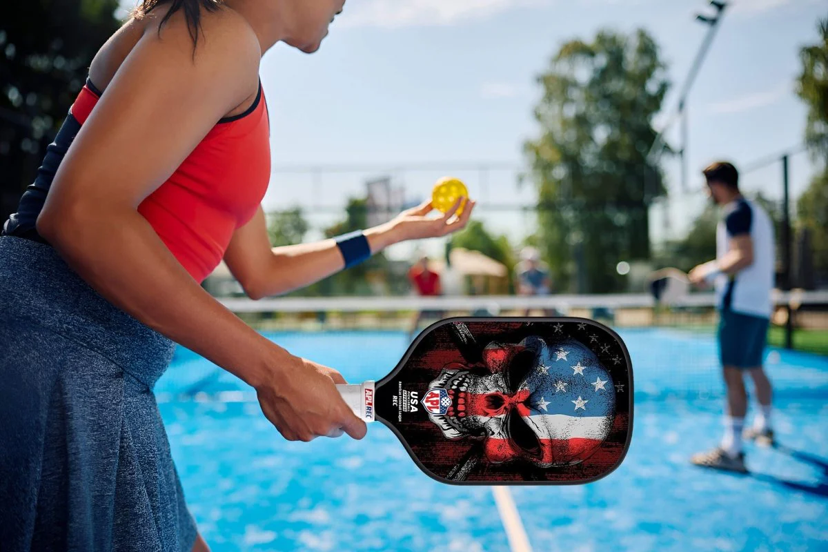 APL - Skull Flag Pickleball Paddle | 16mm Carbon Fiber | Best Pickleball Paddles | American Pickleball League - Image 3