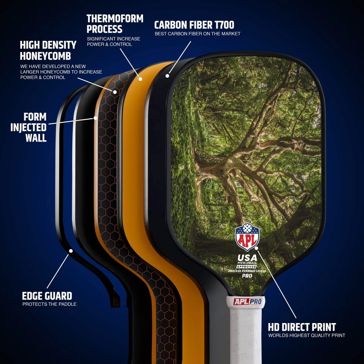 APL - Tree Pickleball Paddle | 16mm Carbon Fiber | Best Pickleball Paddles | American Pickleball League - Image 10