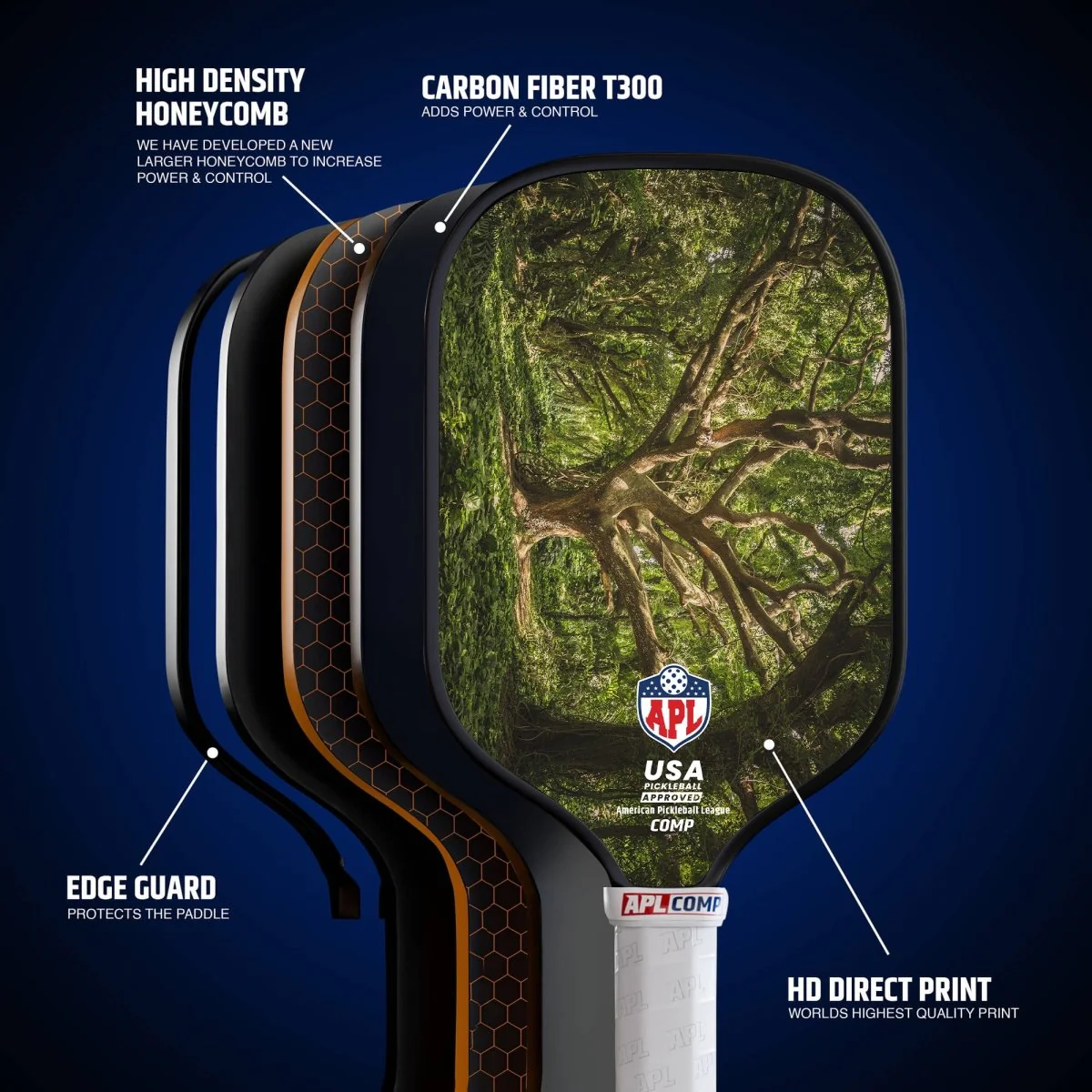 APL - Tree Pickleball Paddle | 16mm Carbon Fiber | Best Pickleball Paddles | American Pickleball League - Image 6